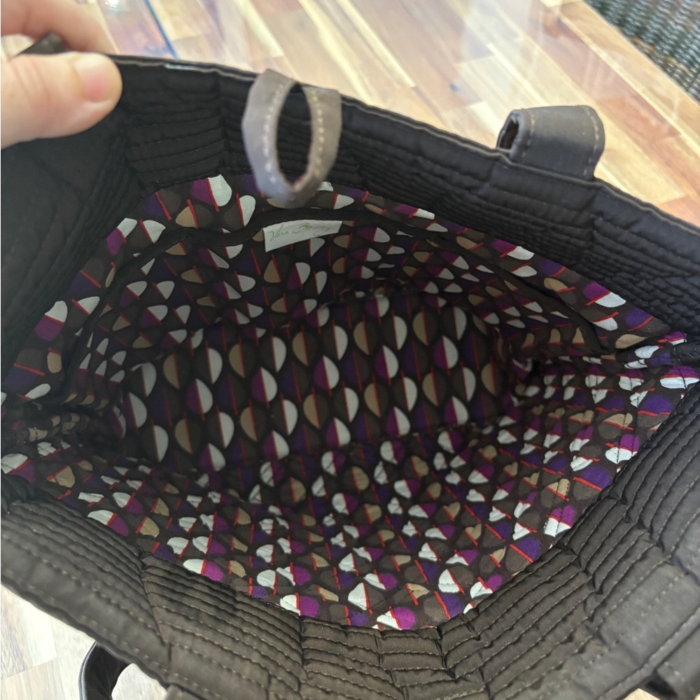 Vera Bradley Quilted Everyday Tote Shoulder HandBag Purse Dark Brown Chocolate - Picture 8 of 8